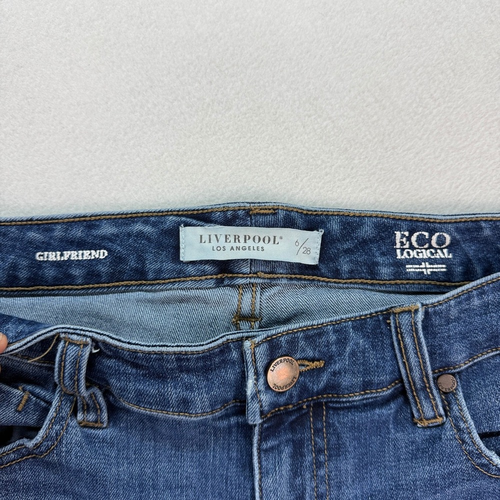 Liverpool Girlfriend Jeans Eco Logical Dark Wash Denim Everyday Casual Size 6 - Picture 6 of 8
